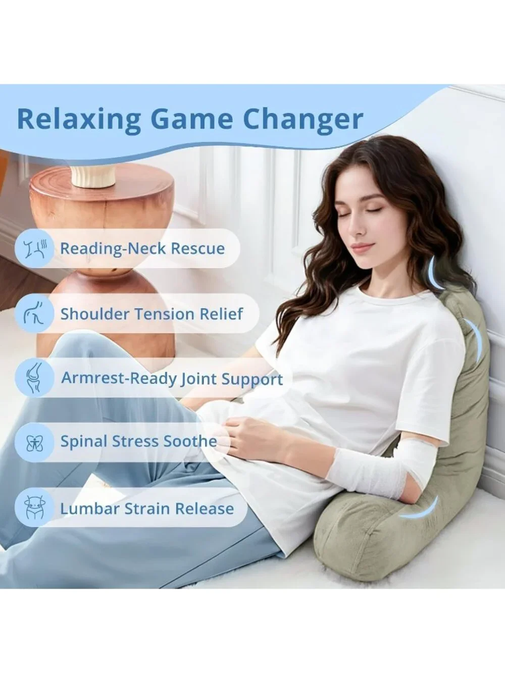 〽️Reading Pillow for Bed Back Pillow Sitting Up 18